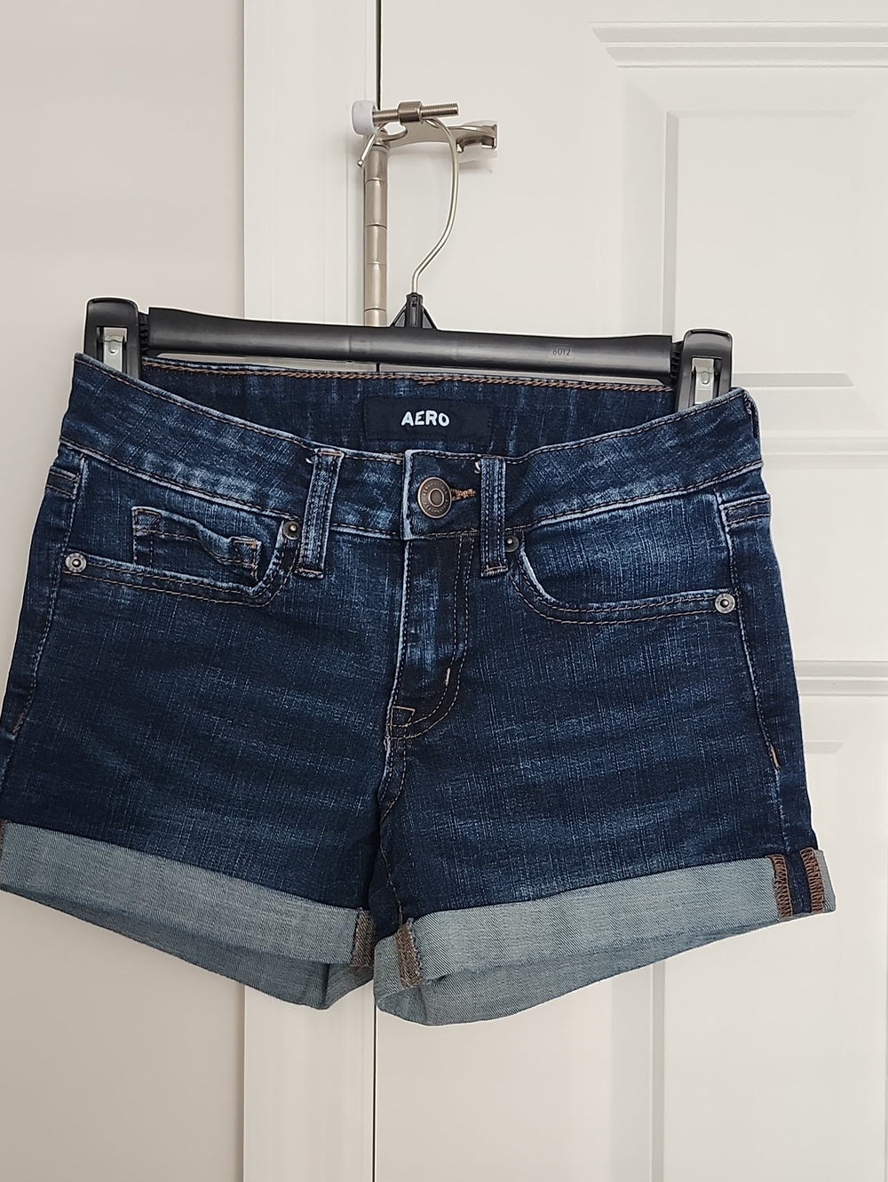 Aero Dark Indigo Rolled Cuff Denim Shorts